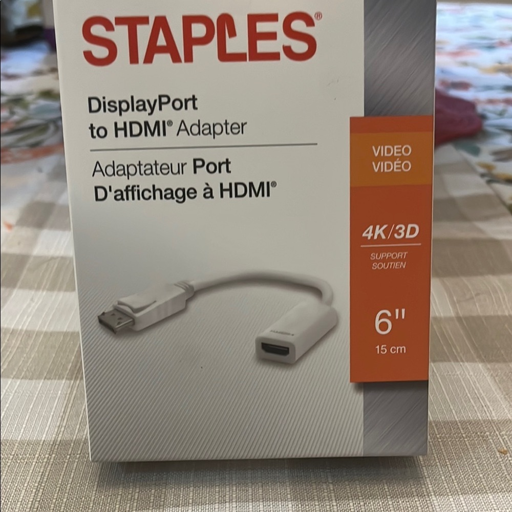 Staples White DisplayPort to HDMI Adapter